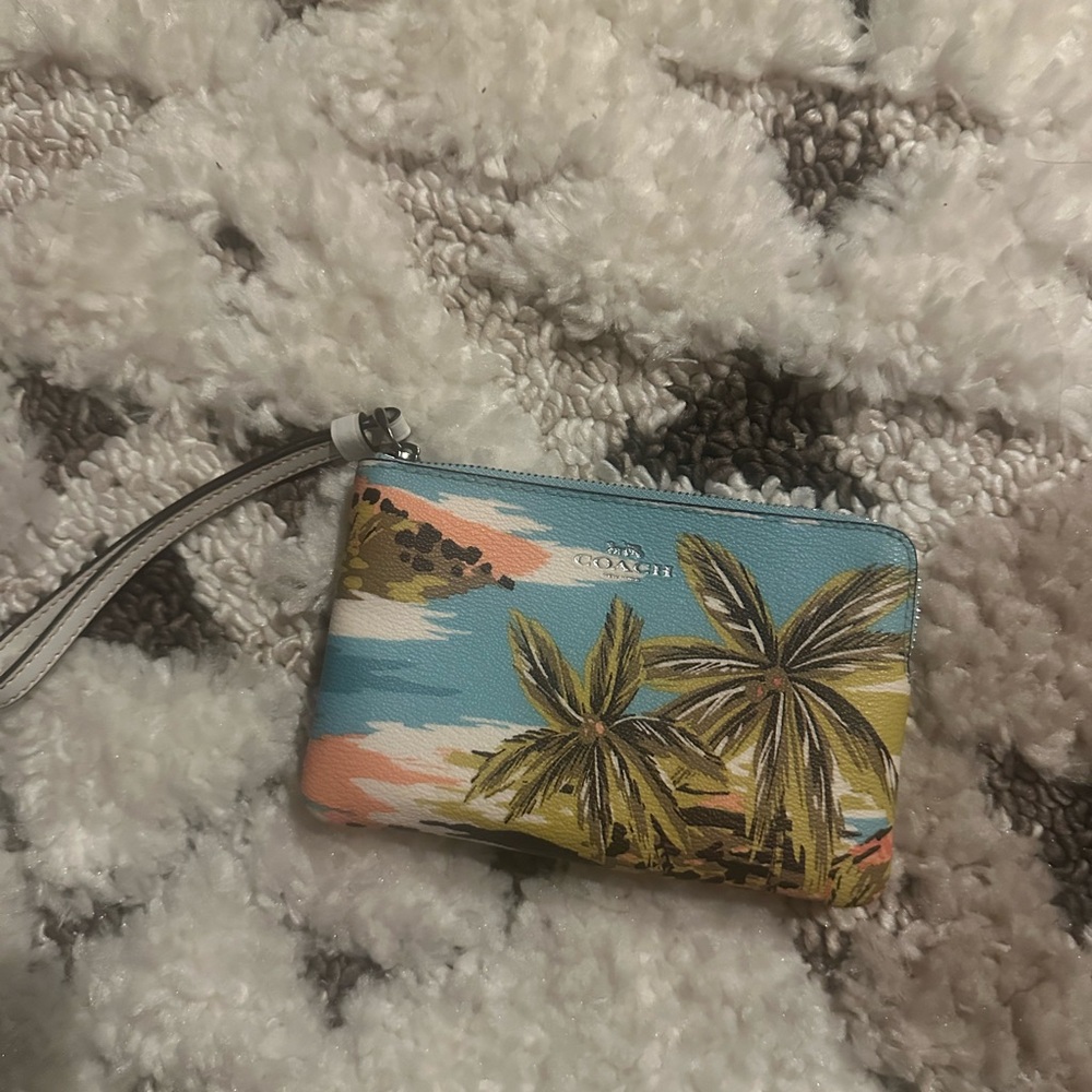 Coach Tropical Print Wristlet